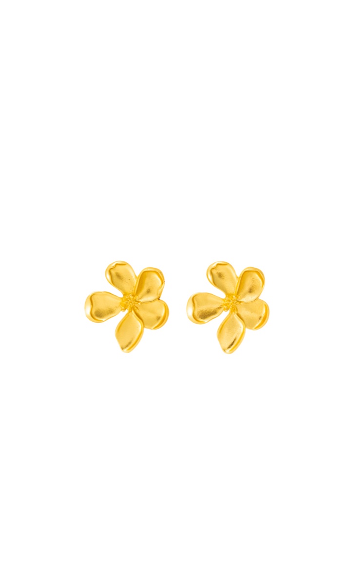 Colección Flower — aretes en forma de flor dorada