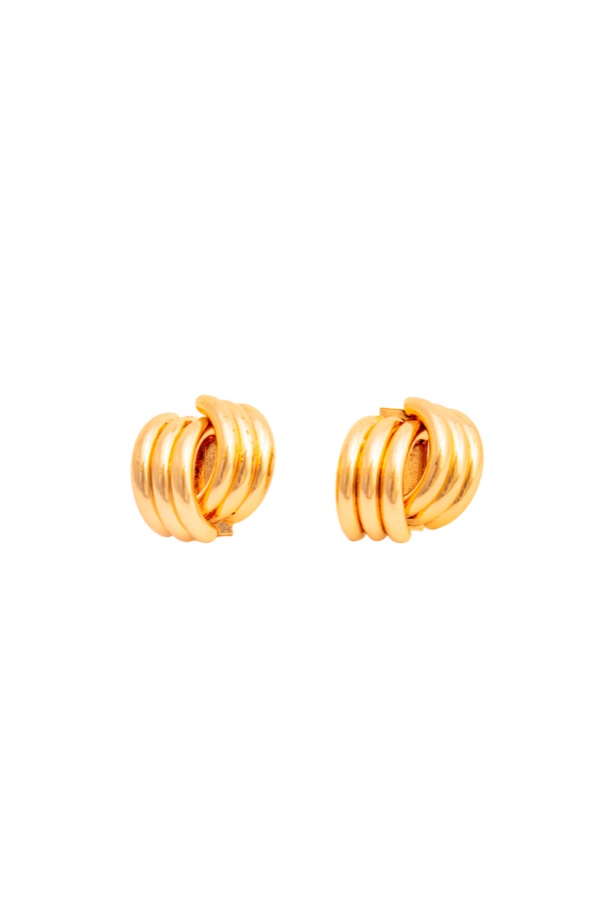 Aretes Classic GIOLIÀ — ribbed huggie dorado